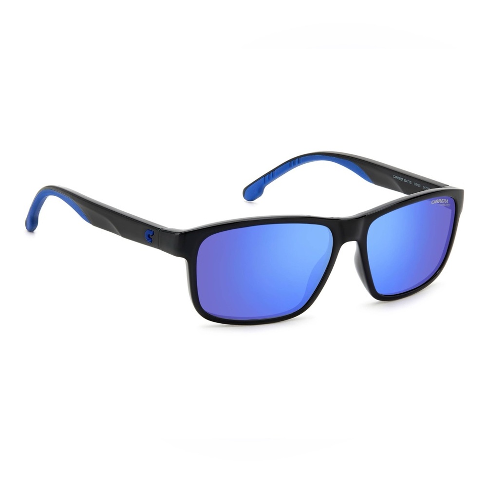 New Carrera 2047T/S Blue Black Sunglasses Lightweight Mirror Lens Rectangle NWOT